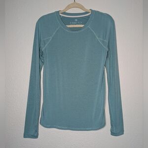 Free Fly Men's Teal Blue Long Sleeve Bamboo Base Layer Hiking Gorpcore Shirt S